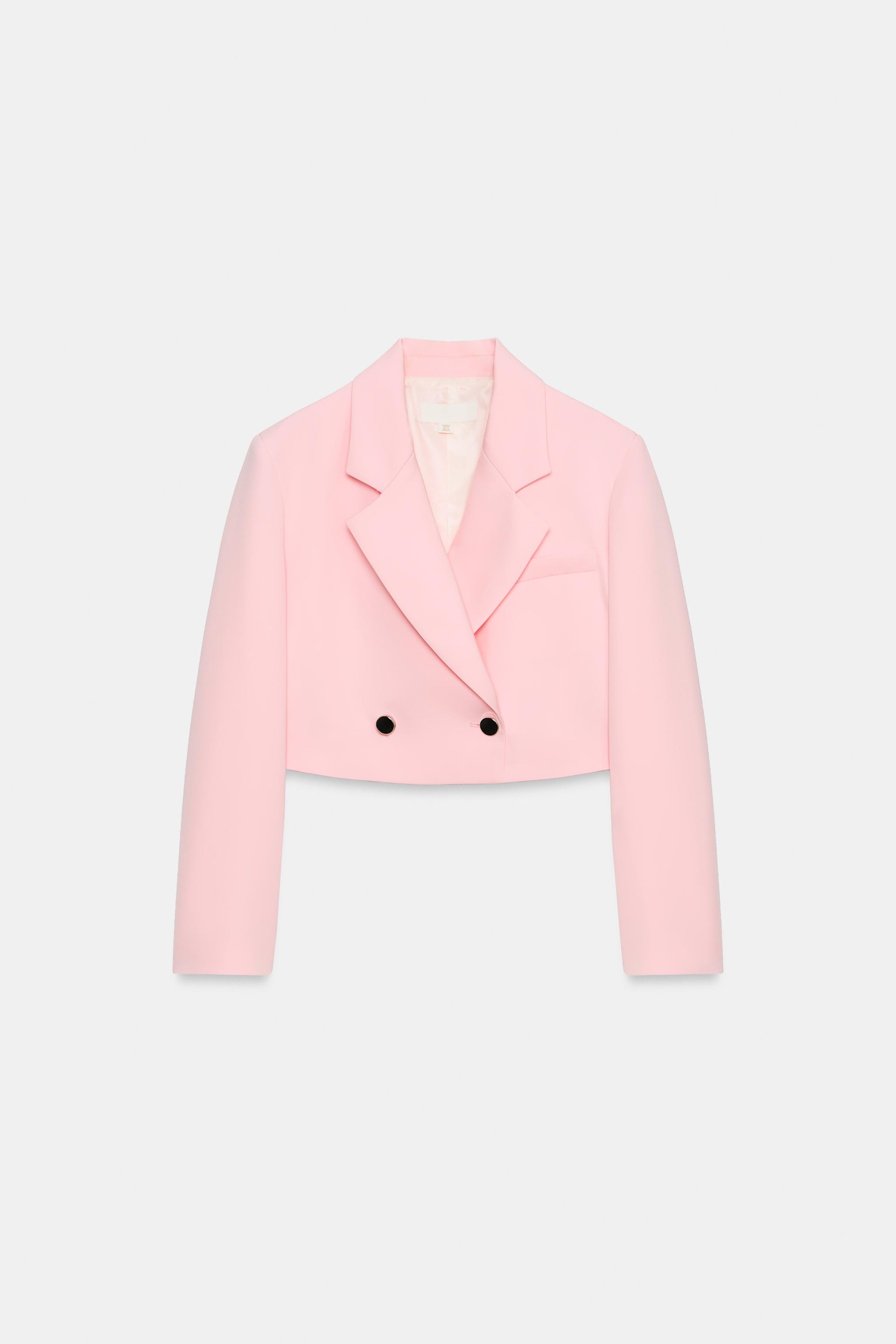 CROPPED BLAZER WITH SHOULDER PADS